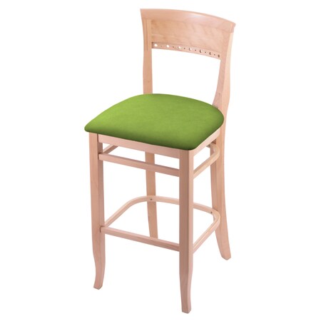 Holland Bar Stool Co 30" Bar Stool, Natural Finish, Canter Kiwi Green Seat 316030Nat009